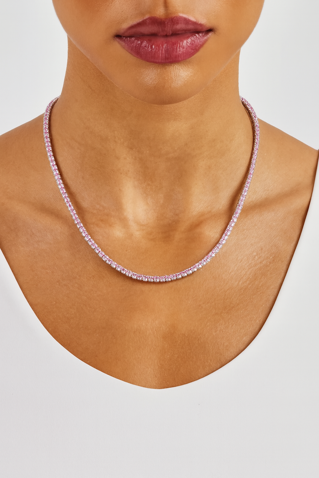 Pink Tennis Chain - Rose Gold