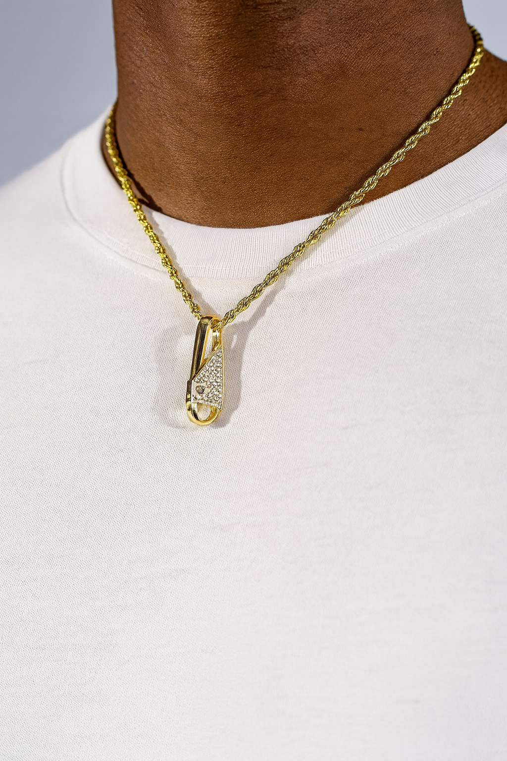Iced Pin Pendant - Gold