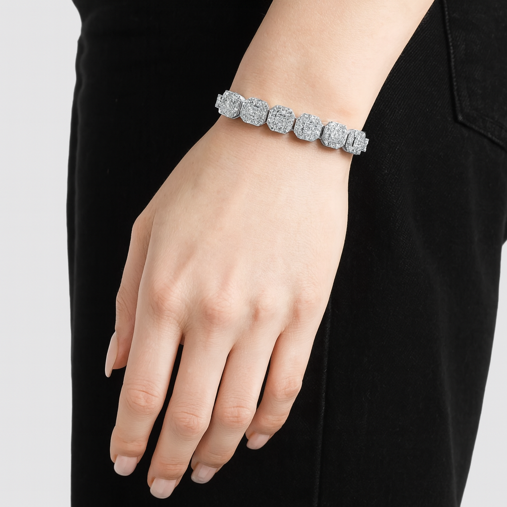 7MM CLUSTERED TENNIS BRACELET