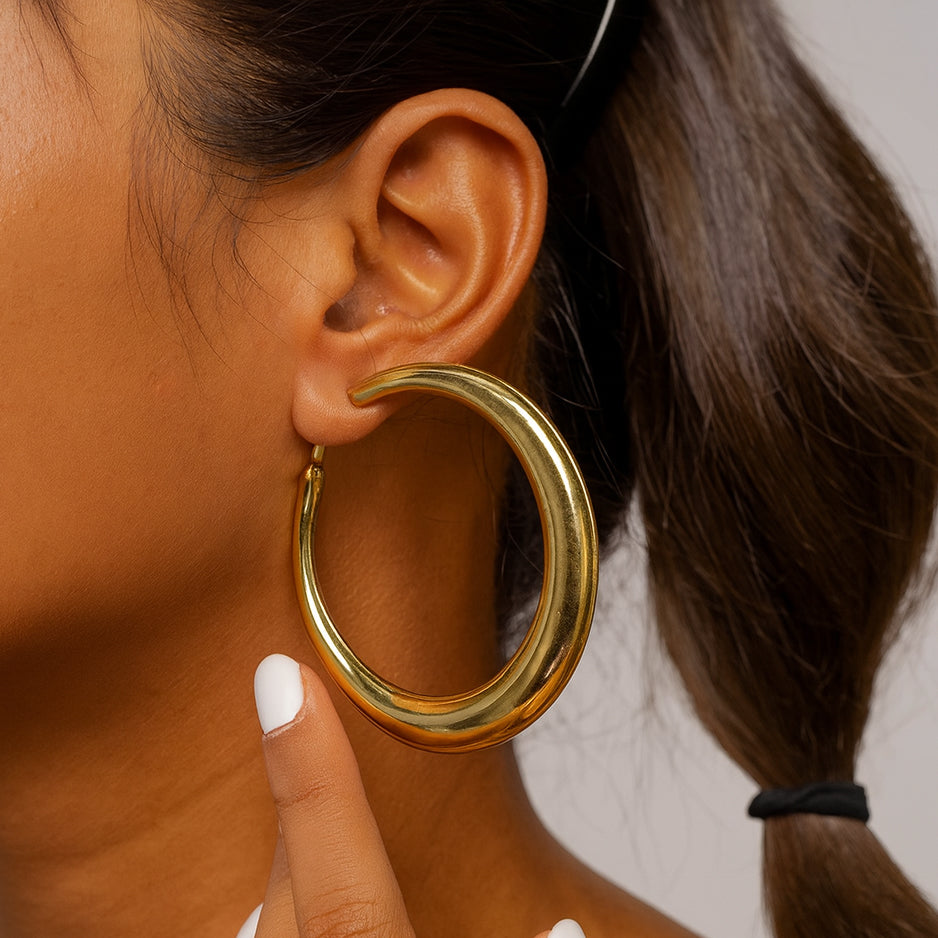Boujee Hoop Earrings - Rose Gold