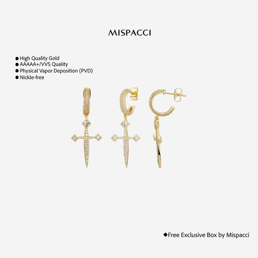 CROSS EARRINGS - GOLD