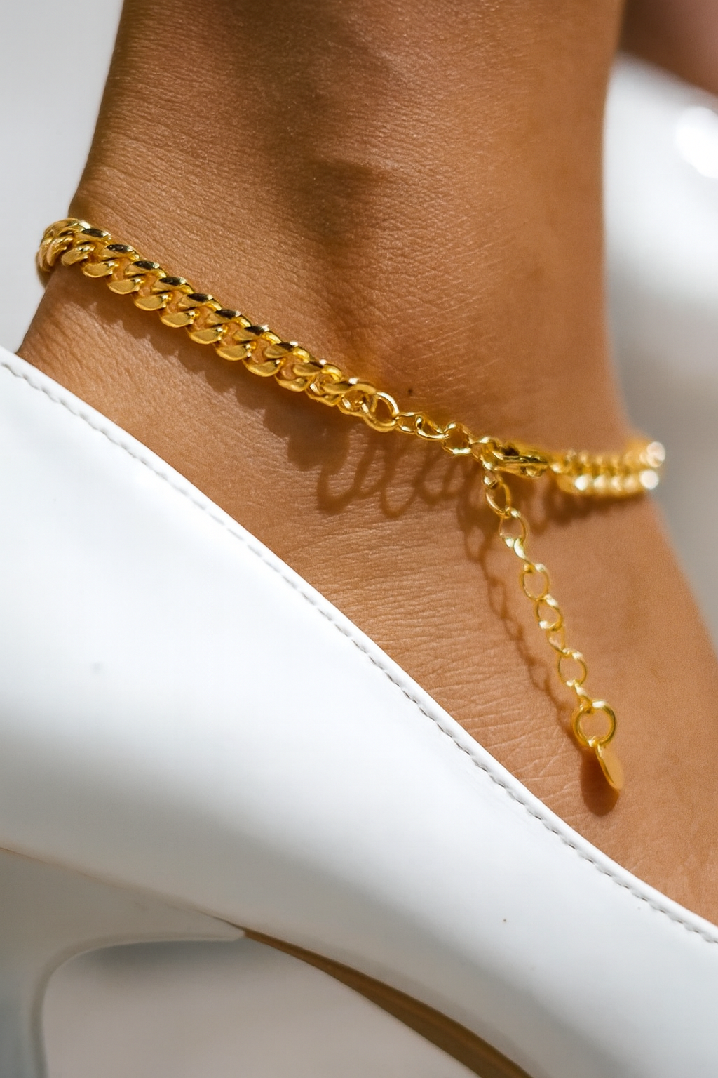 CLEAN CUBAN ANKLET - GOLD