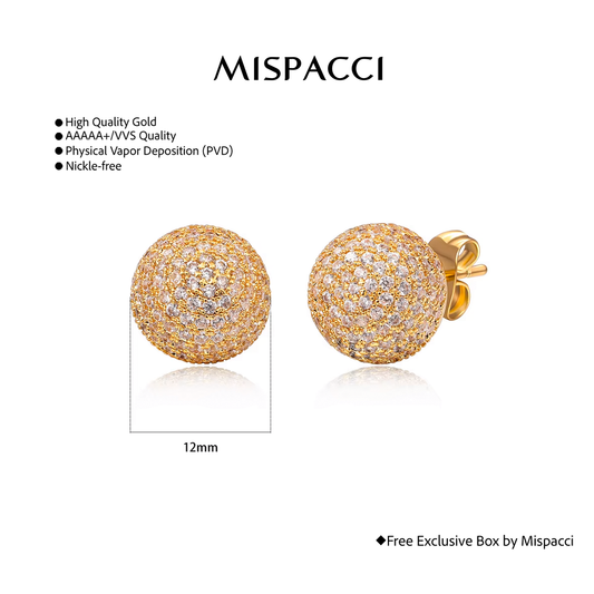 Iced Ball Earrings - Gold