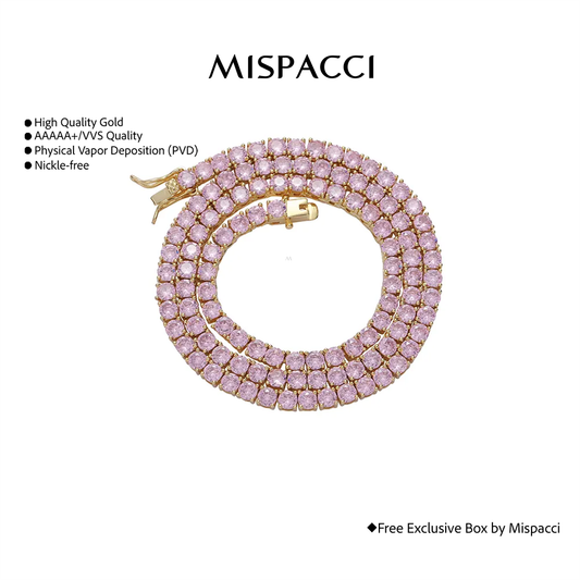 Pink Tennis Chain - Rose Gold