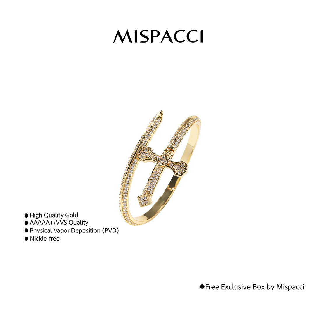 Sword Bangle Bracelet - Gold