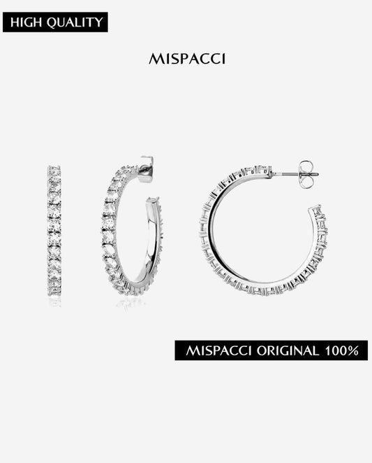 Tennis Chain Hoop Earrings