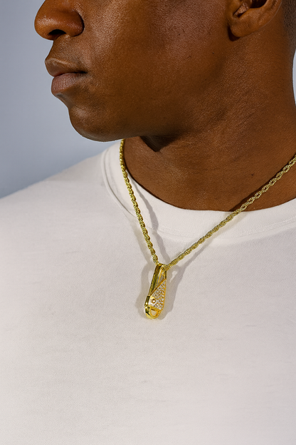 Iced Pin Pendant - Gold