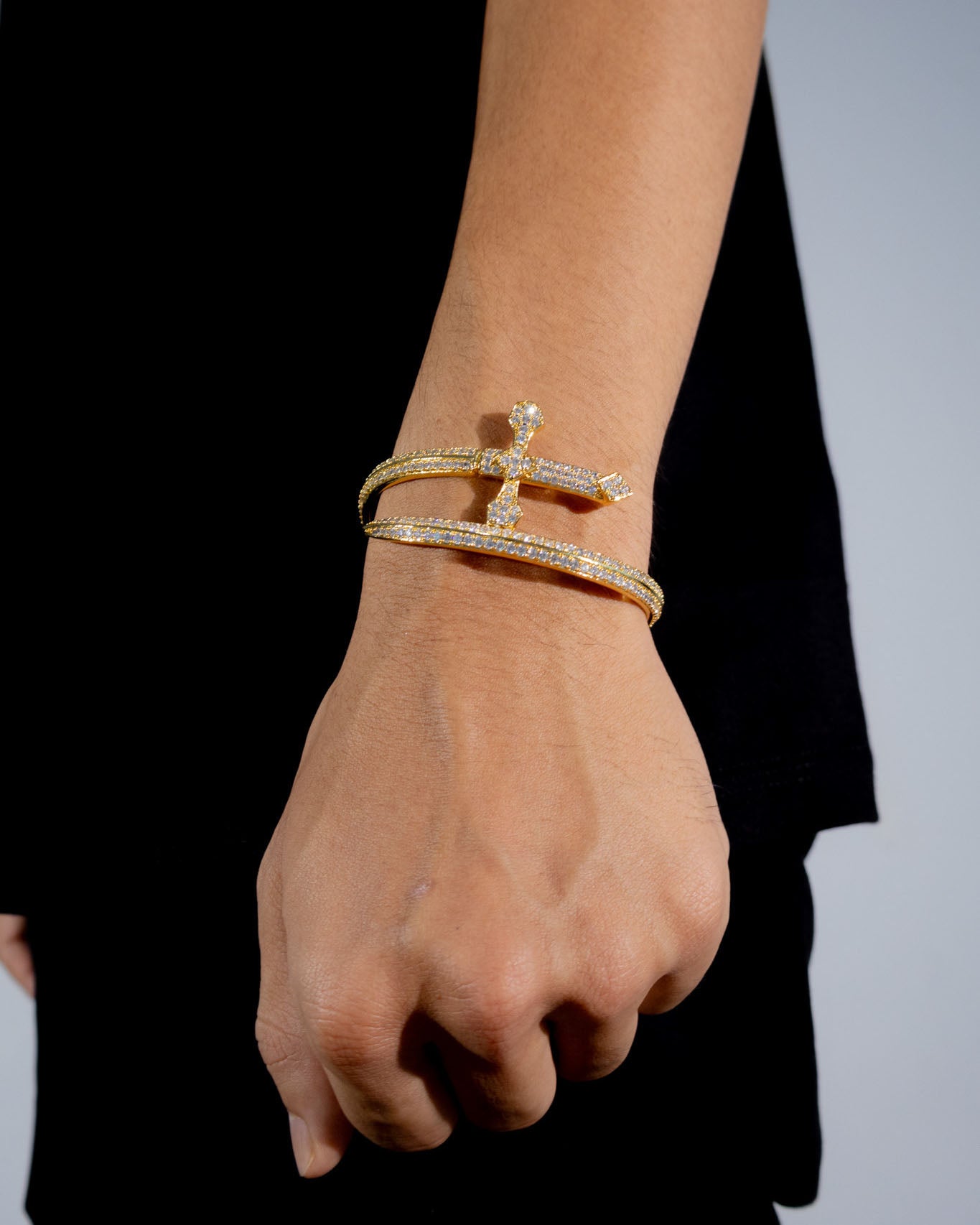 Sword Bangle Bracelet - Gold