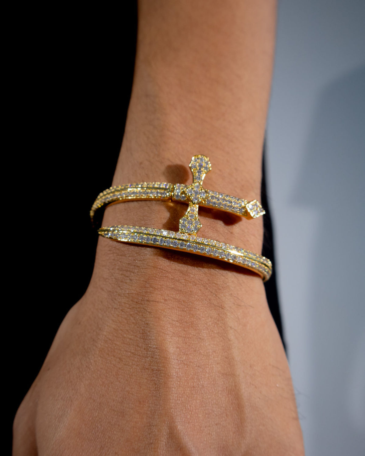 Sword Bangle Bracelet - Gold