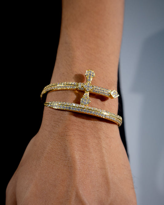 Sword Bangle Bracelet - Gold