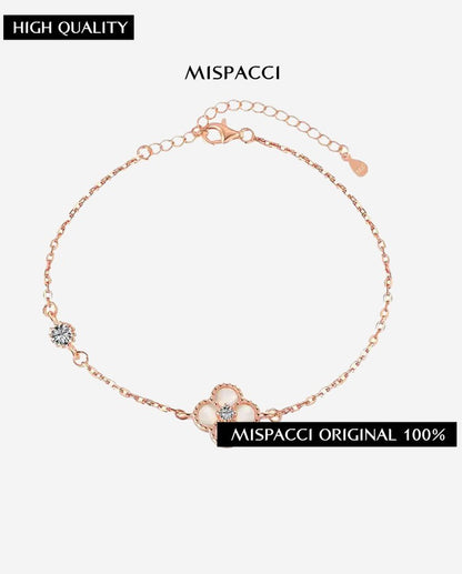 WHITE CLOVER BRACELET - ROSE GOLD