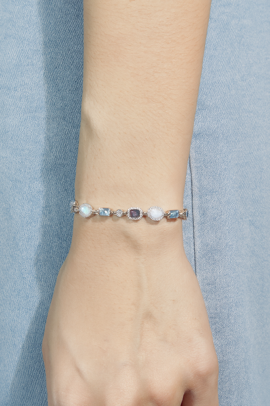 BLUE AND OPAL GEMSTONE BRACELET