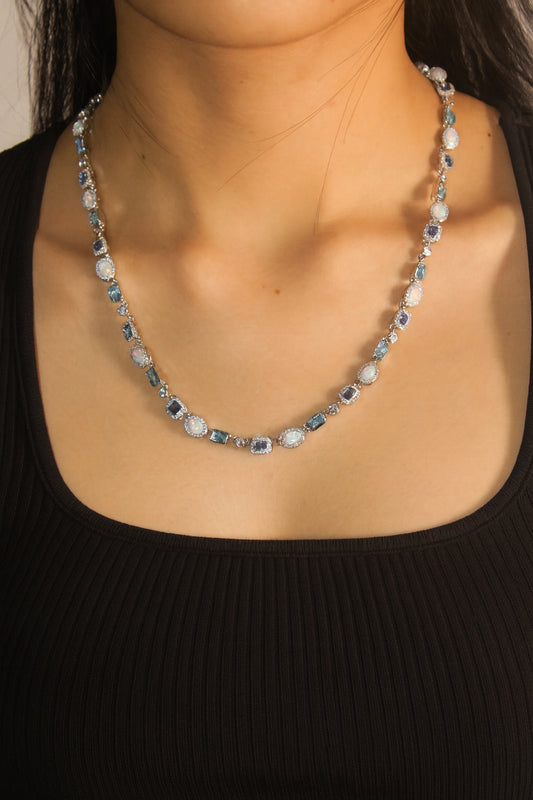 BLUE AND OPAL GEMSTONE CHAIN
