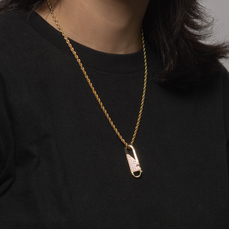Iced Pin Pendant - Gold