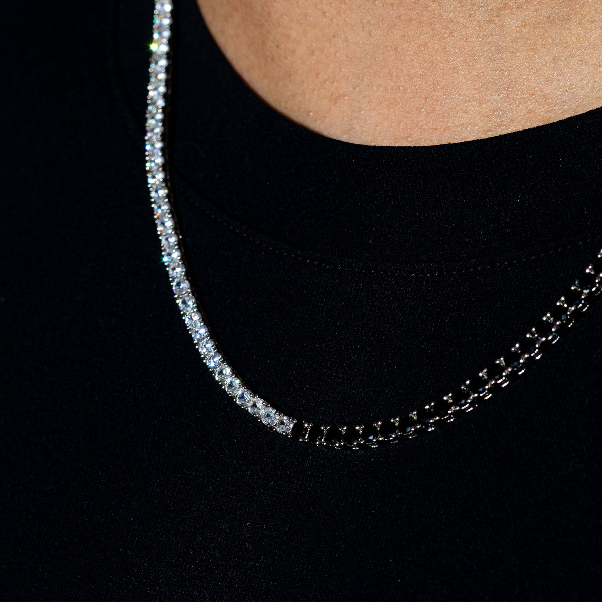 Black and White Tennis Chain