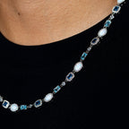 Blue and Opal Gemstone Chain