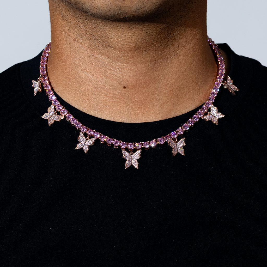 Butterfly Tennis Pink Chain