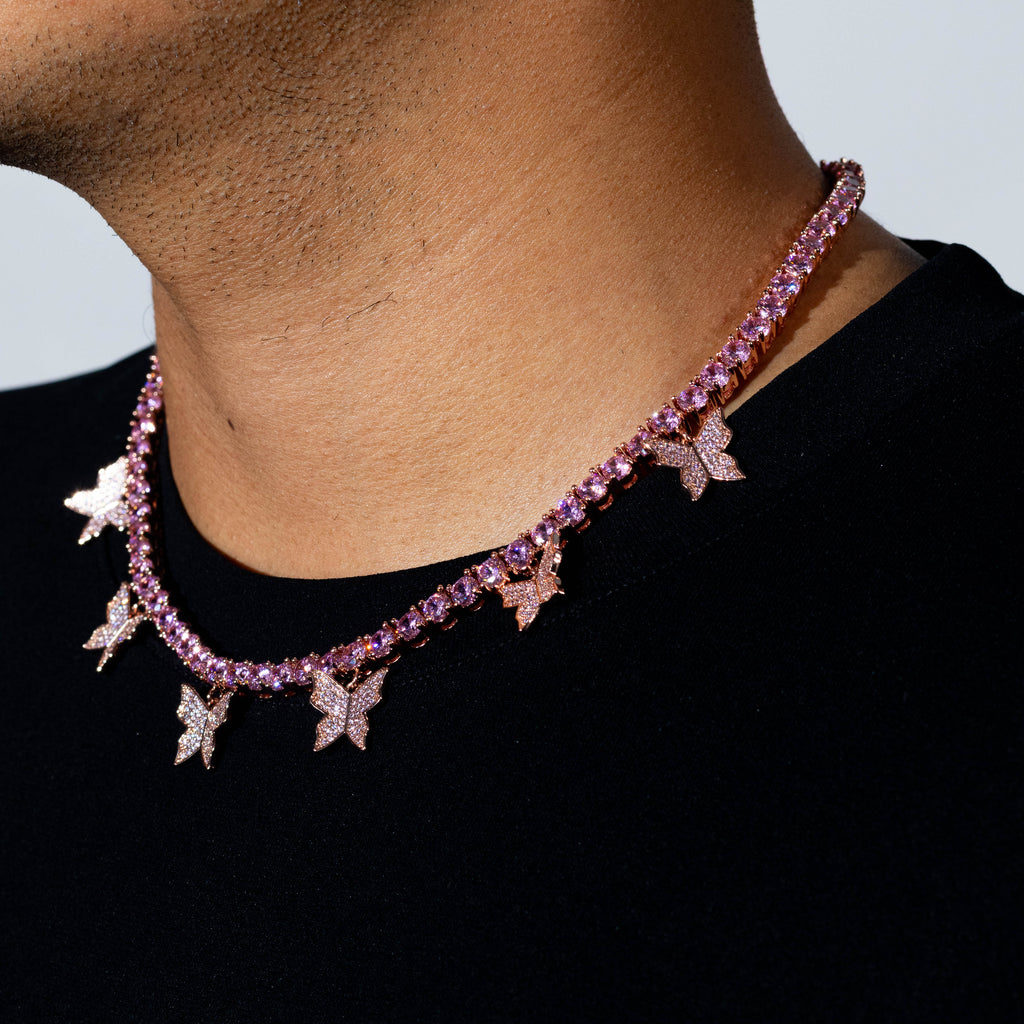 Butterfly Tennis Pink Chain