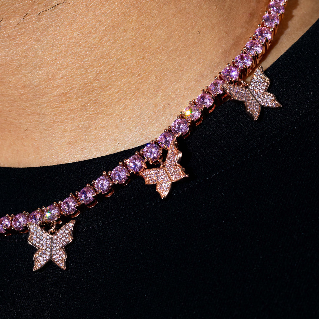Butterfly Tennis Pink Chain