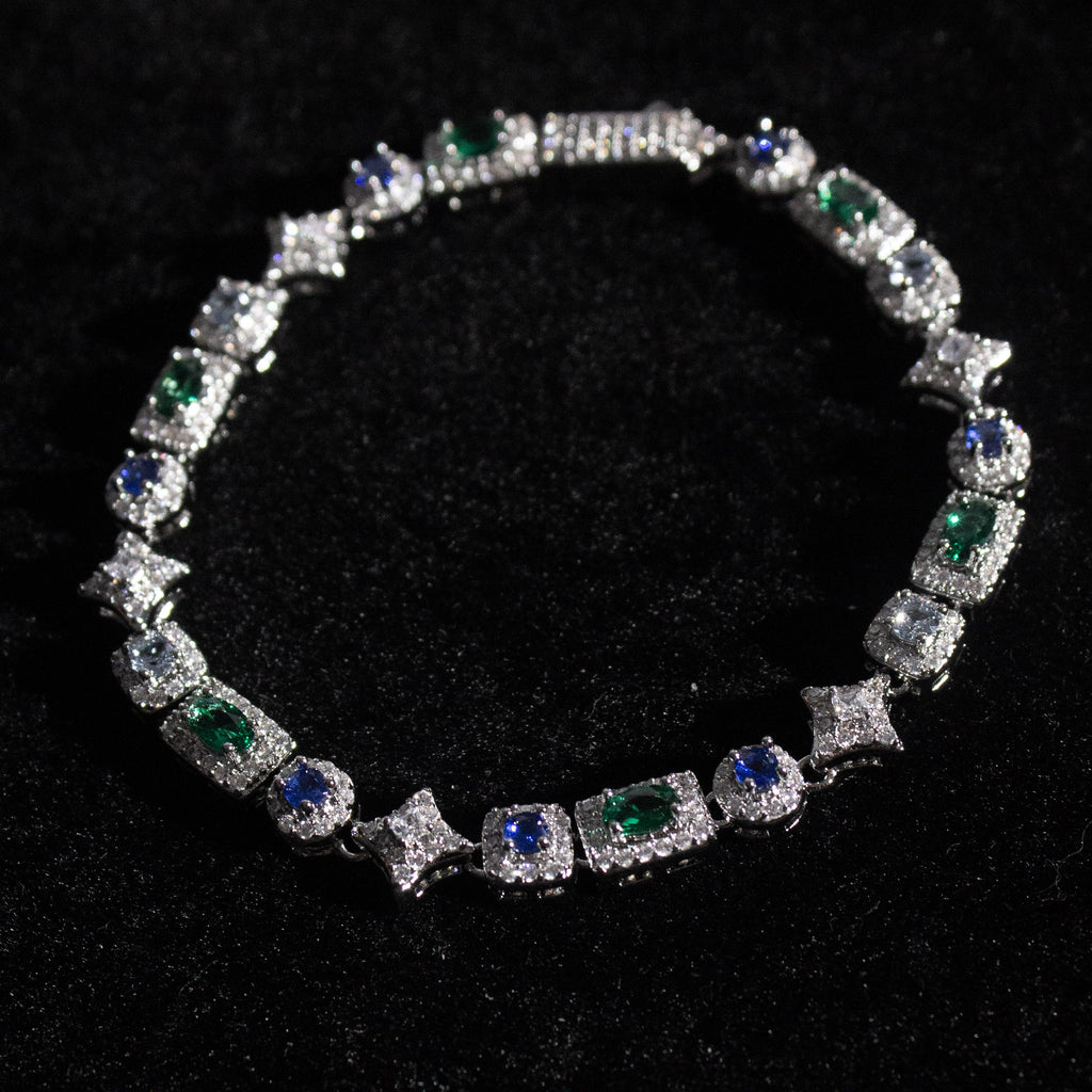 Blue and Green Starlight Gemstone Bracelet