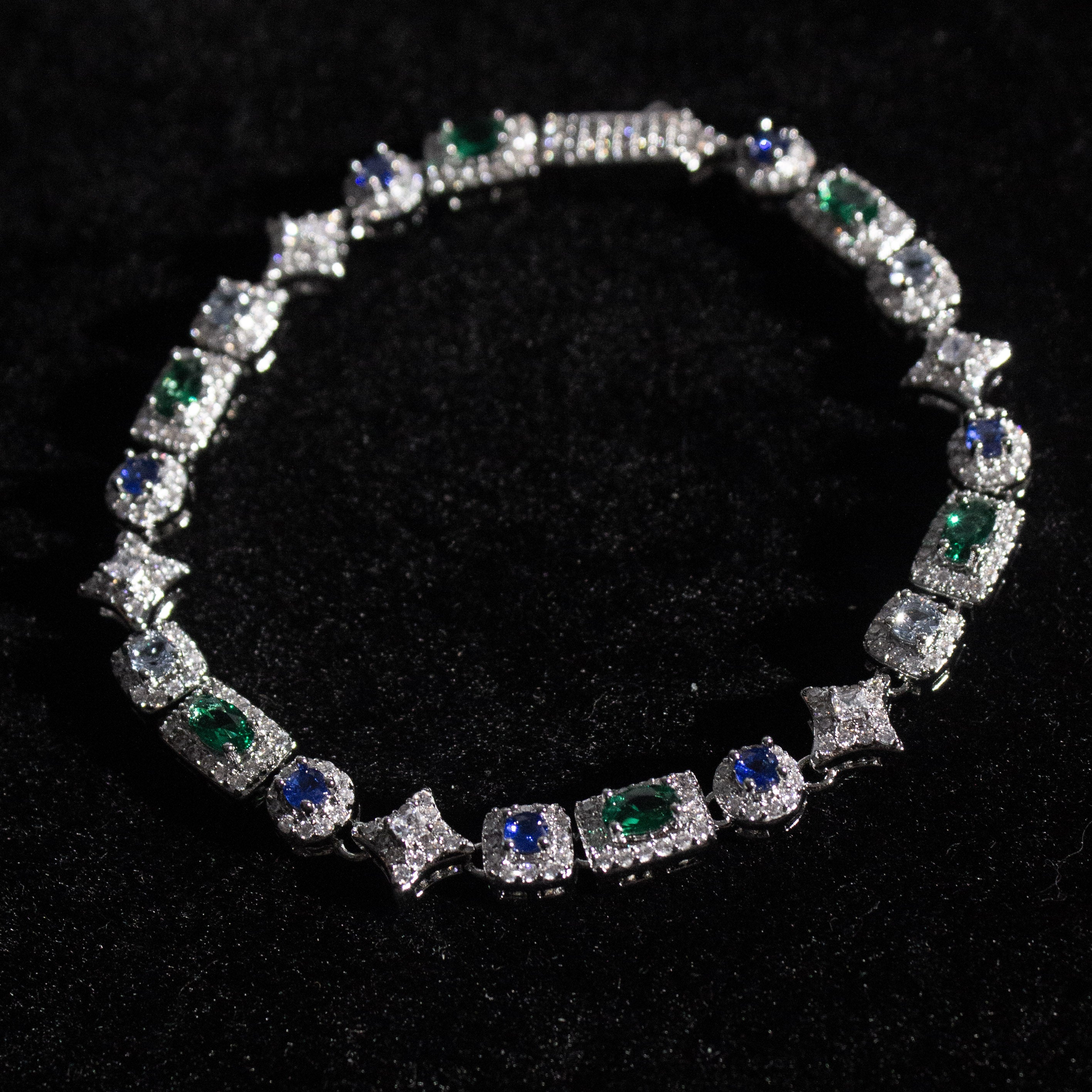 Blue and Green Starlight Gemstone Bracelet