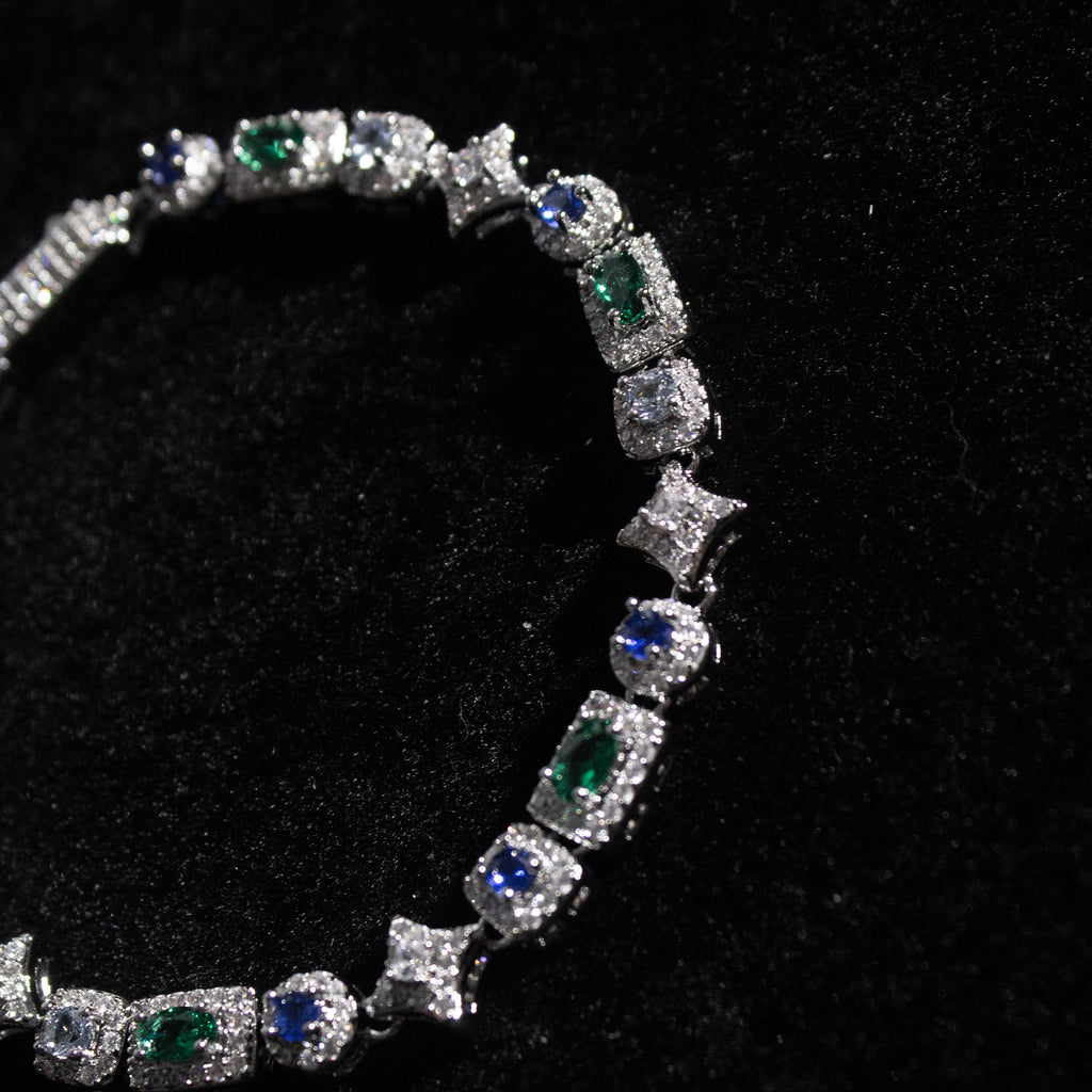 Blue and Green Starlight Gemstone Bracelet