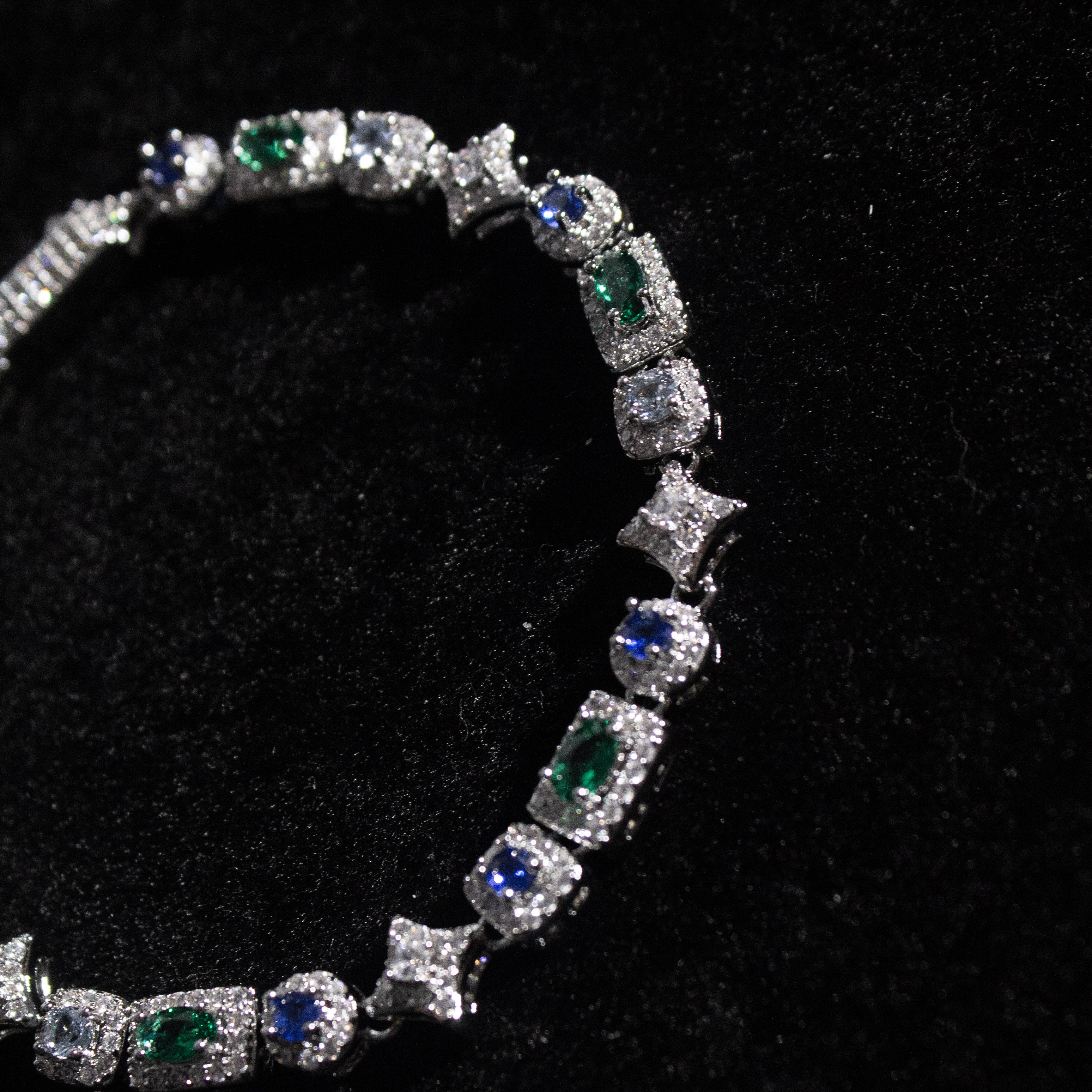 Blue and Green Starlight Gemstone Bracelet