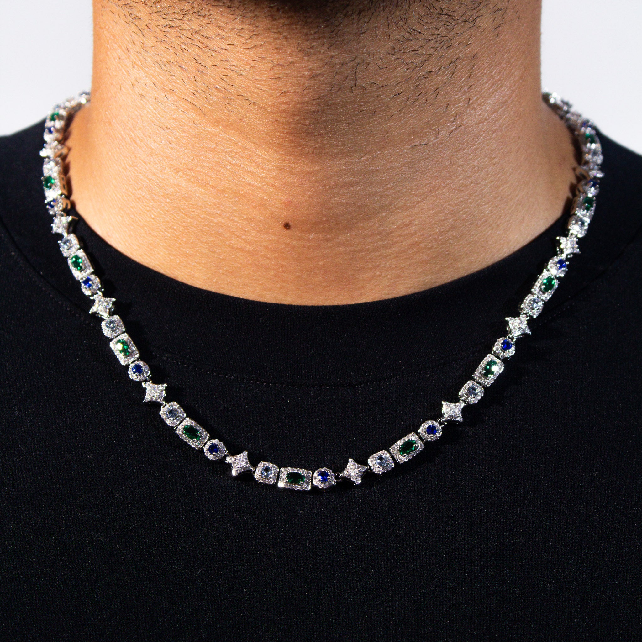 Blue and Green Starlight Gemstone Chain