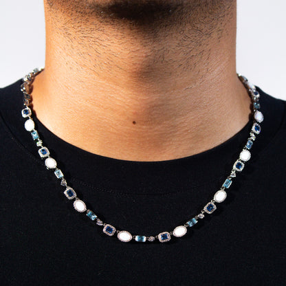 BLUE AND OPAL GEMSTONE CHAIN