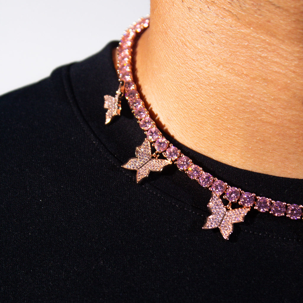 Butterfly Tennis Pink Chain