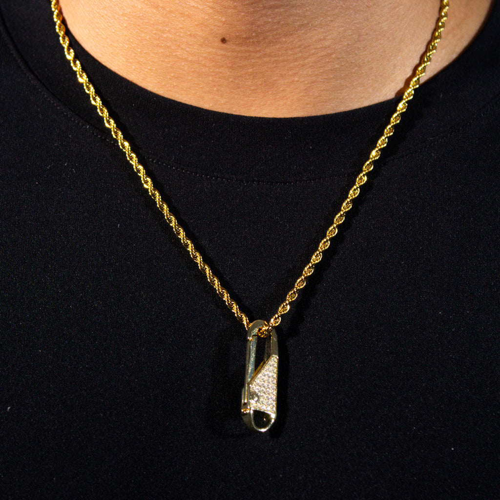 Iced Pin Pendant - Gold