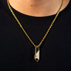 Iced Pin Pendant - Gold