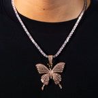 Pink Butterfly Pendant - Rose Gold