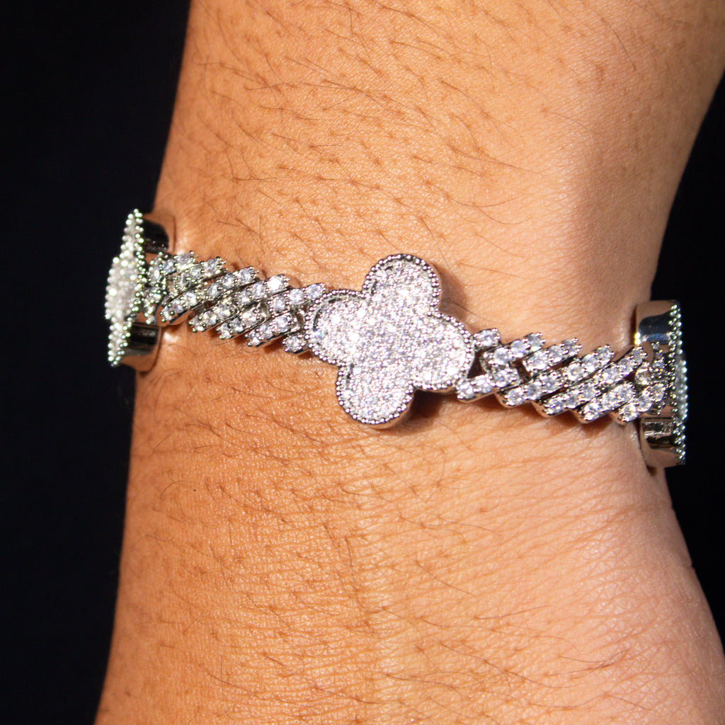 Clover Iced Out Bracelet