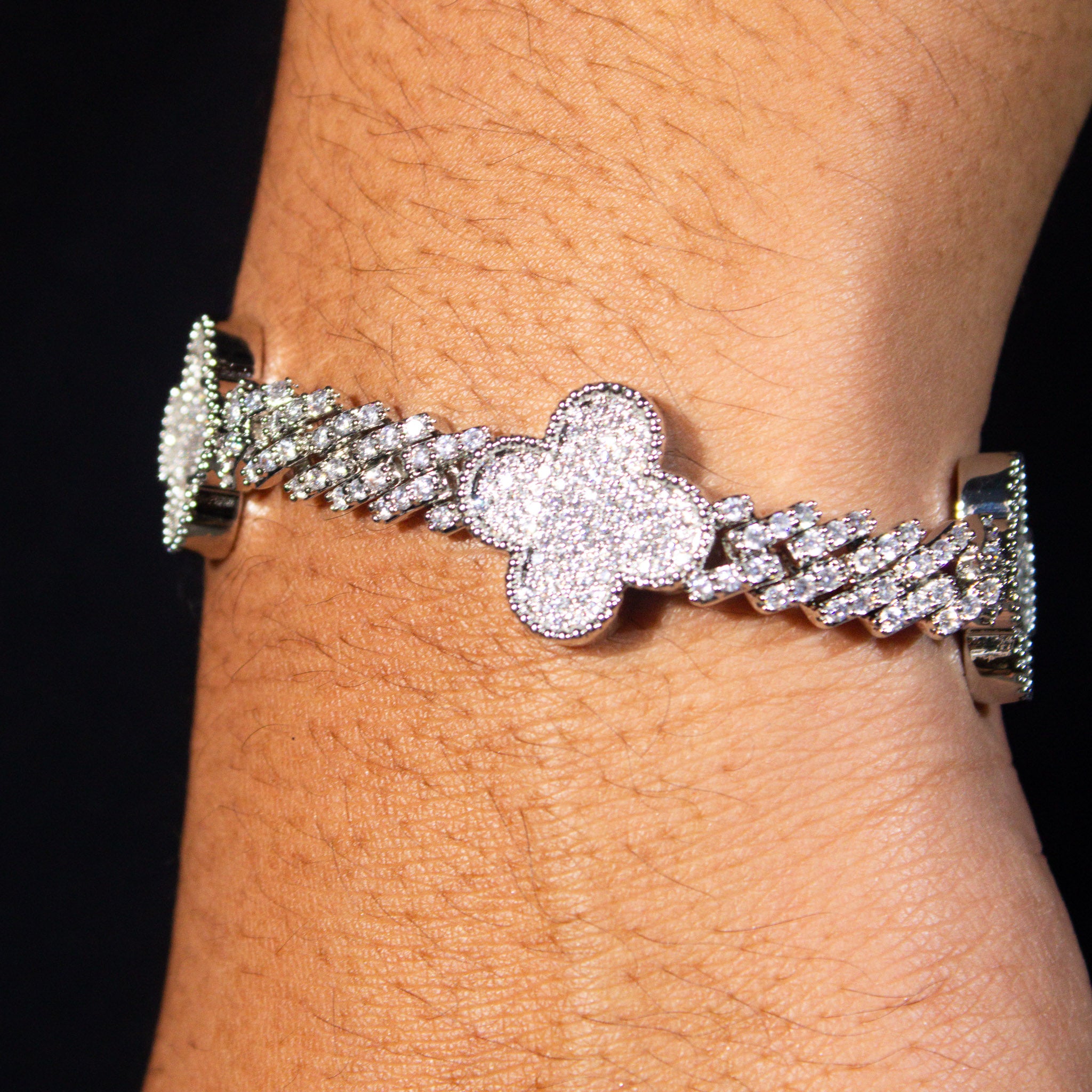Clover Iced Out Bracelet