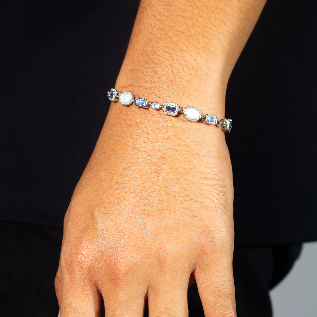 Blue and Opal Gemstone Bracelet