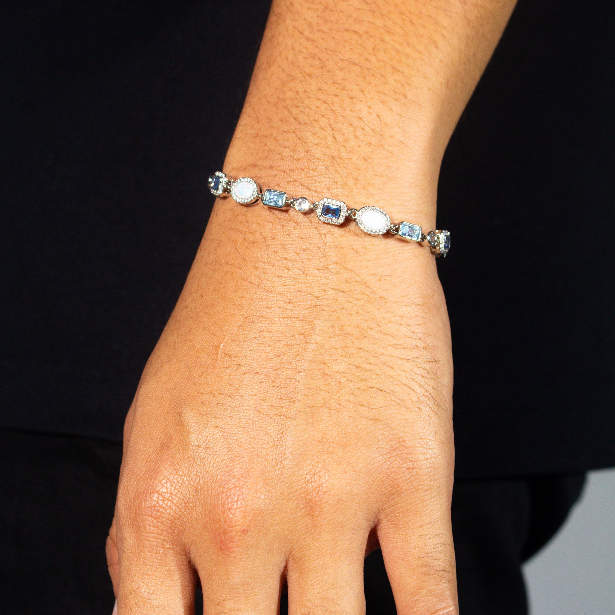 Blue and Opal Gemstone Bracelet