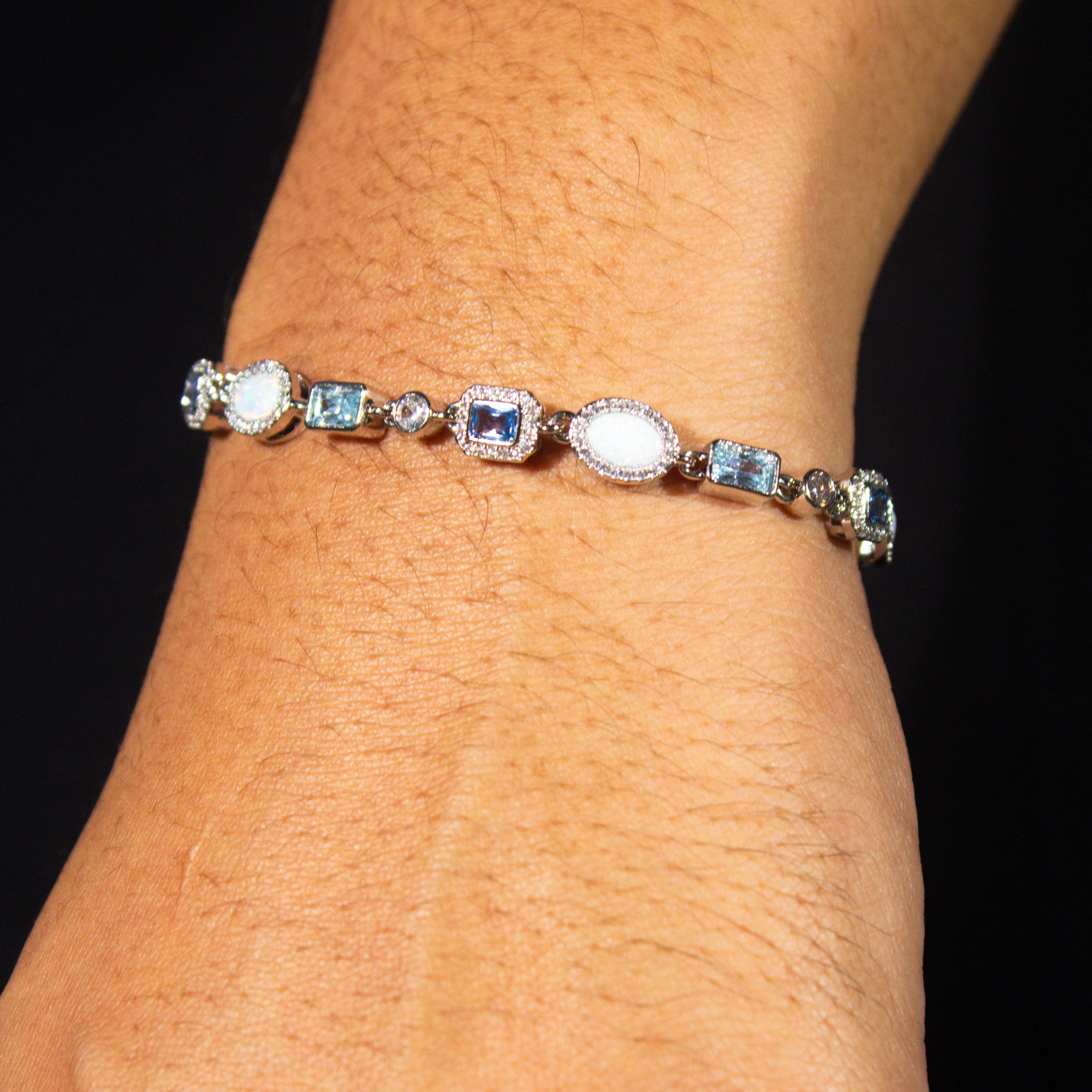 Blue and Opal Gemstone Bracelet