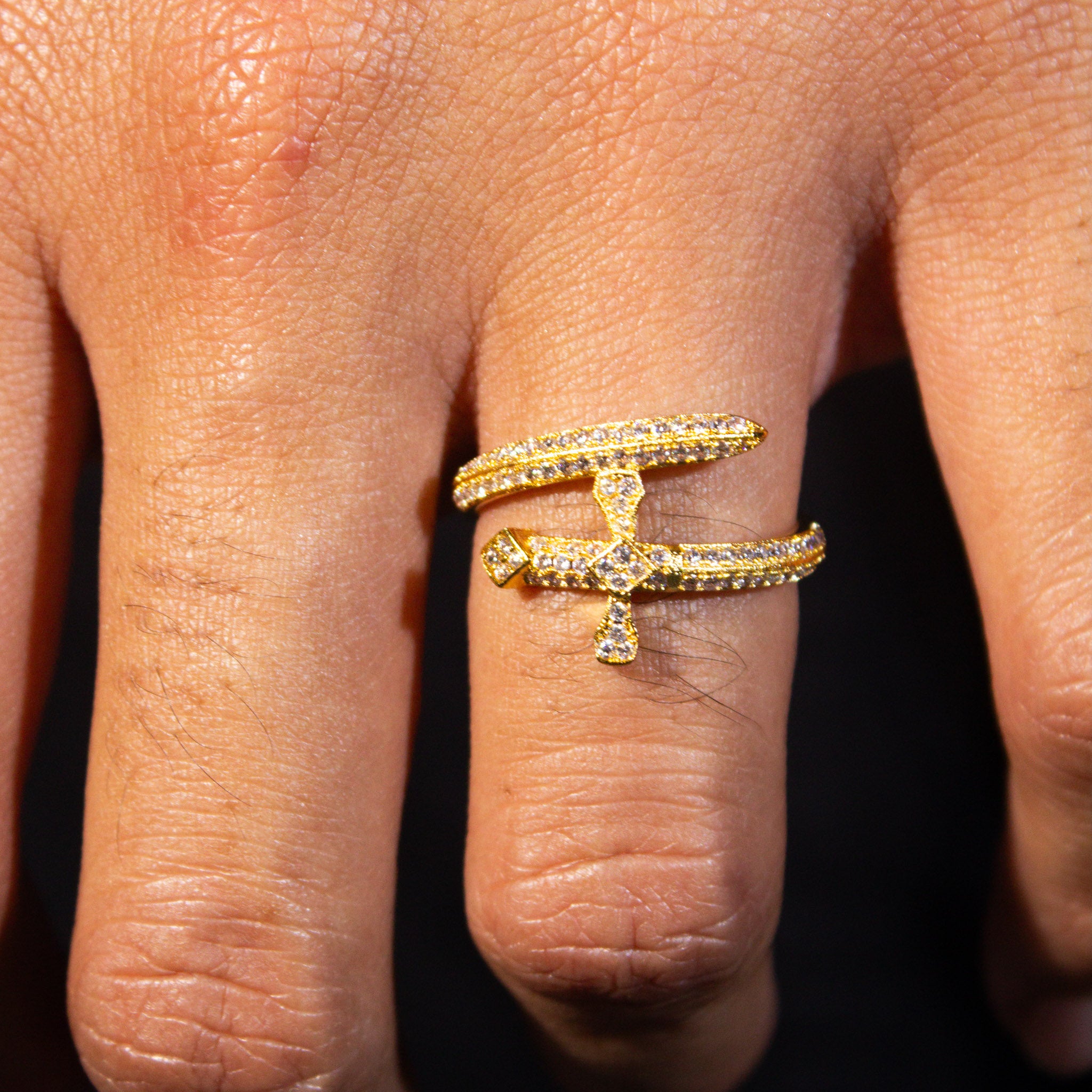 Sword Ring Iced Out - Gold