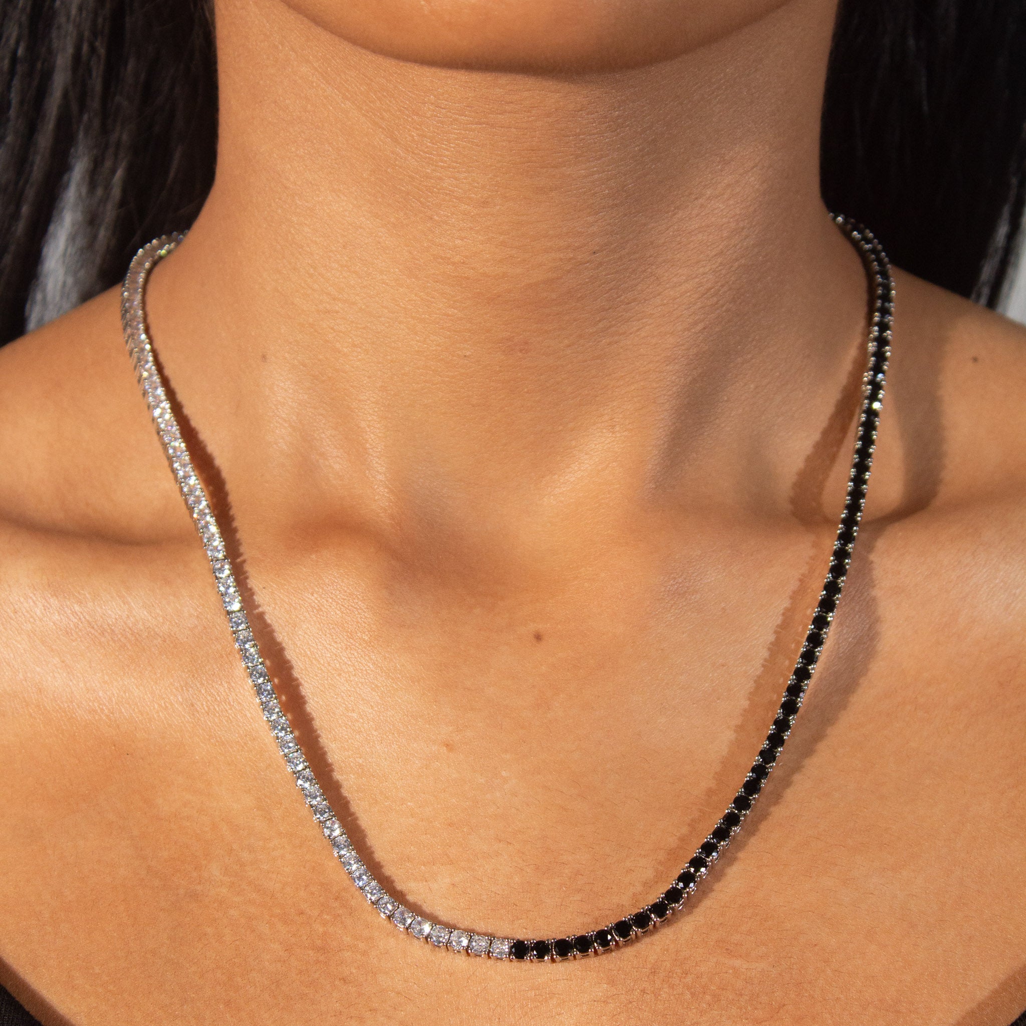 Black and White Tennis Chain