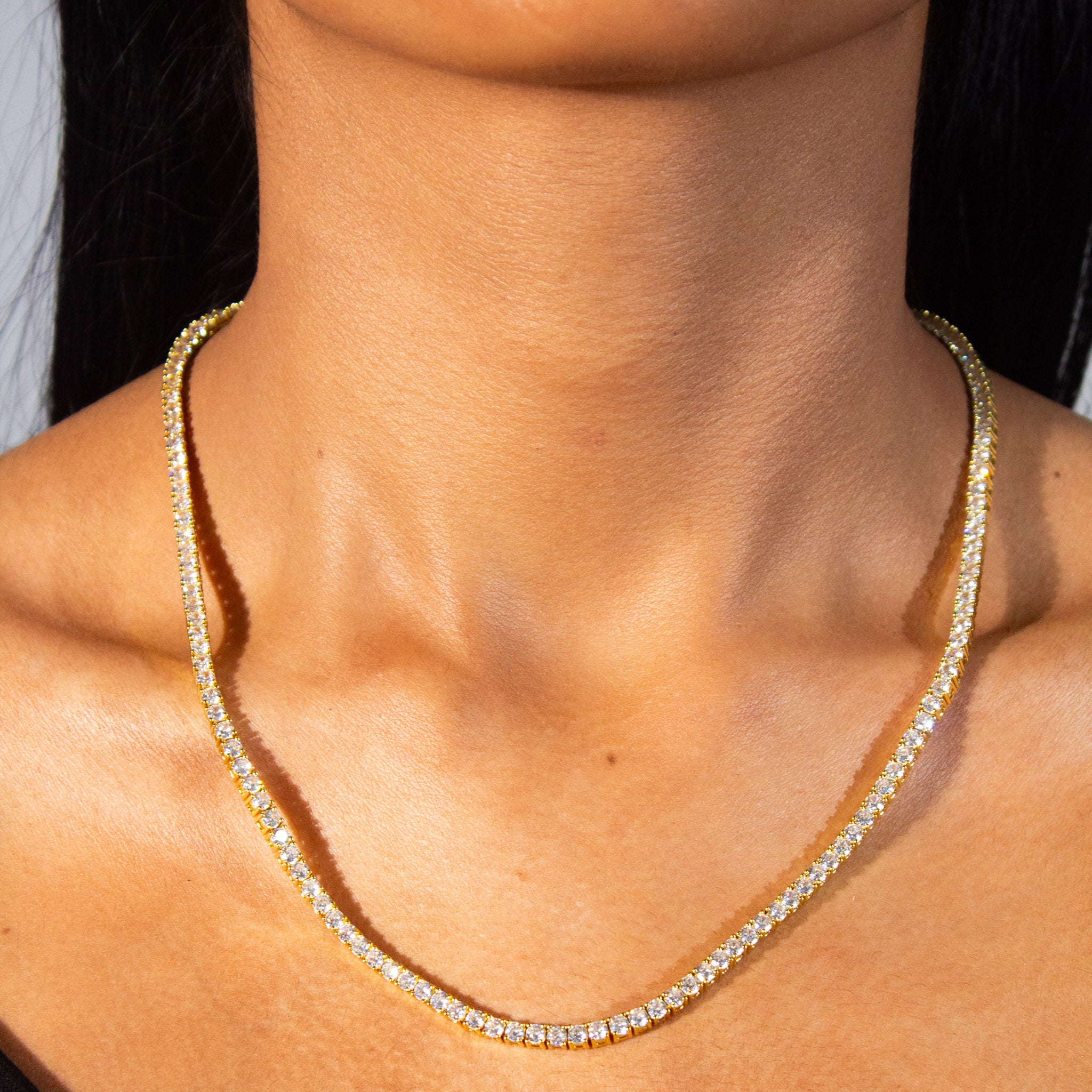 3mm Tennis Chain - Gold