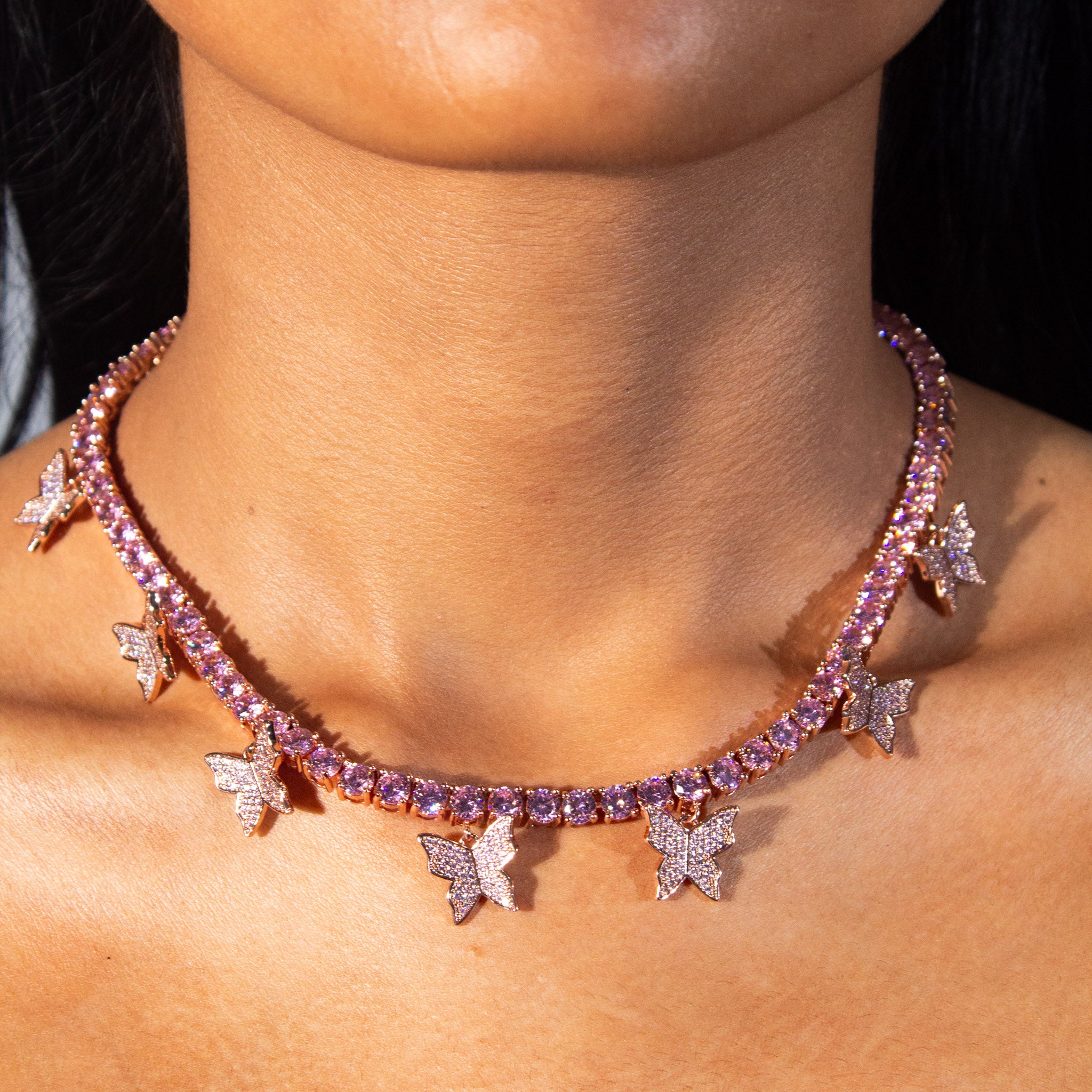 Butterfly Tennis Pink Chain