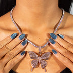 Pink Butterfly Pendant - Rose Gold