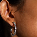 Tennis Chain Hoop Earrings