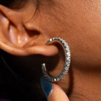 Tennis Chain Hoop Earrings