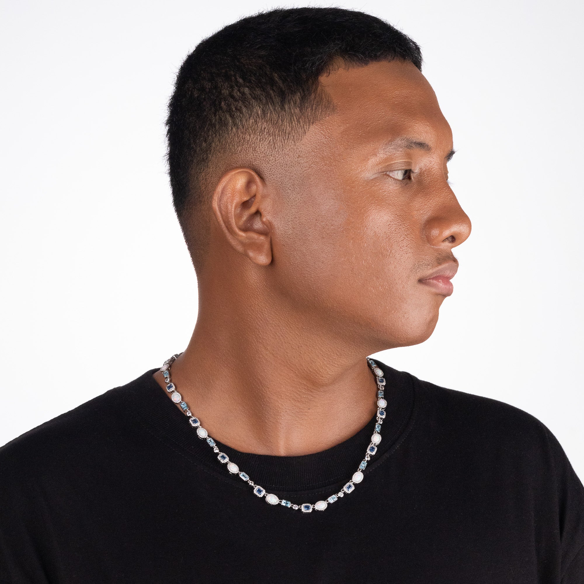 Blue and Opal Gemstone Chain