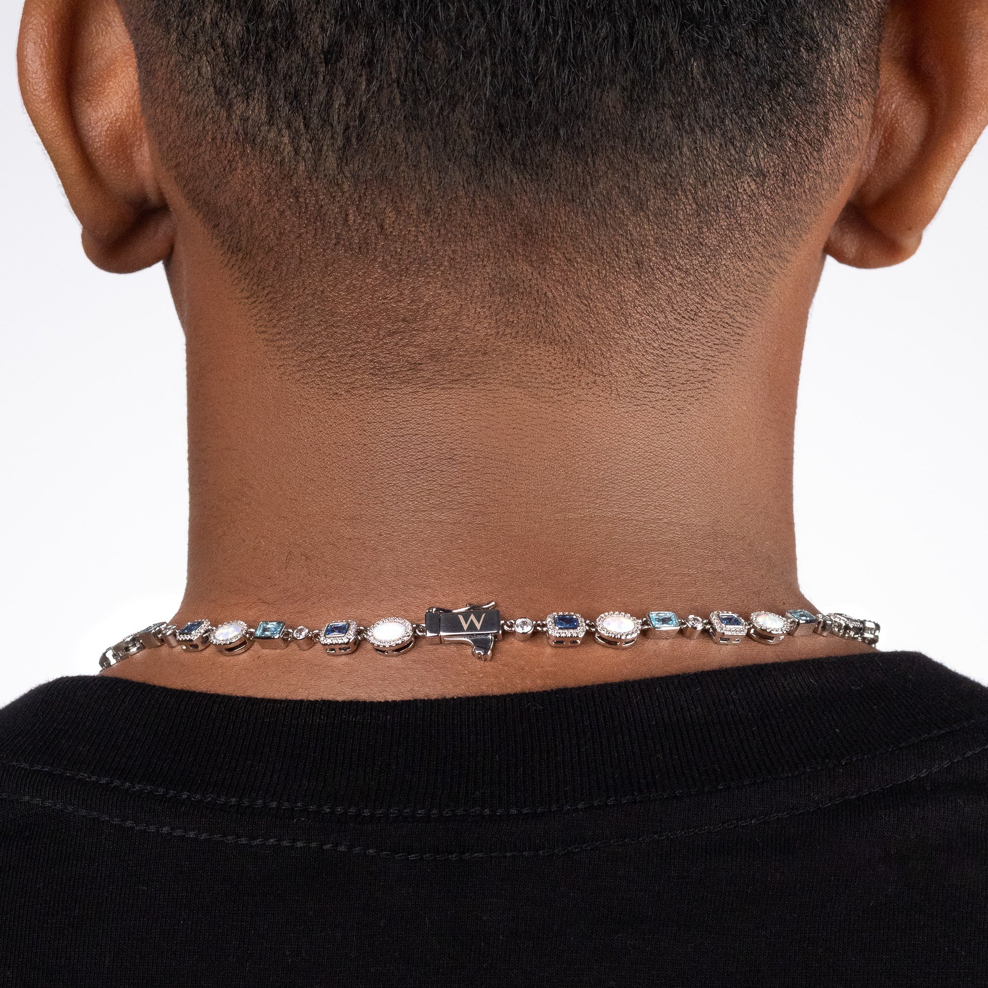 Blue and Opal Gemstone Chain