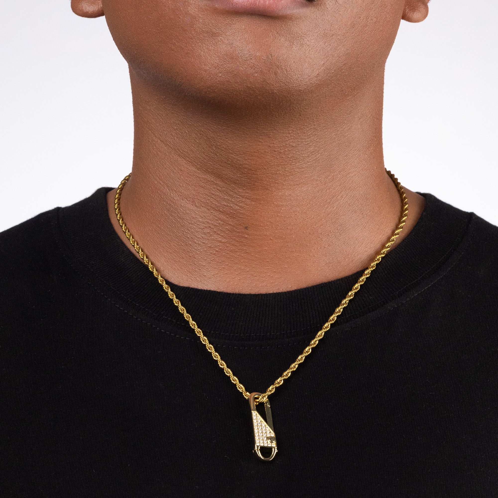 Iced Pin Pendant - Gold