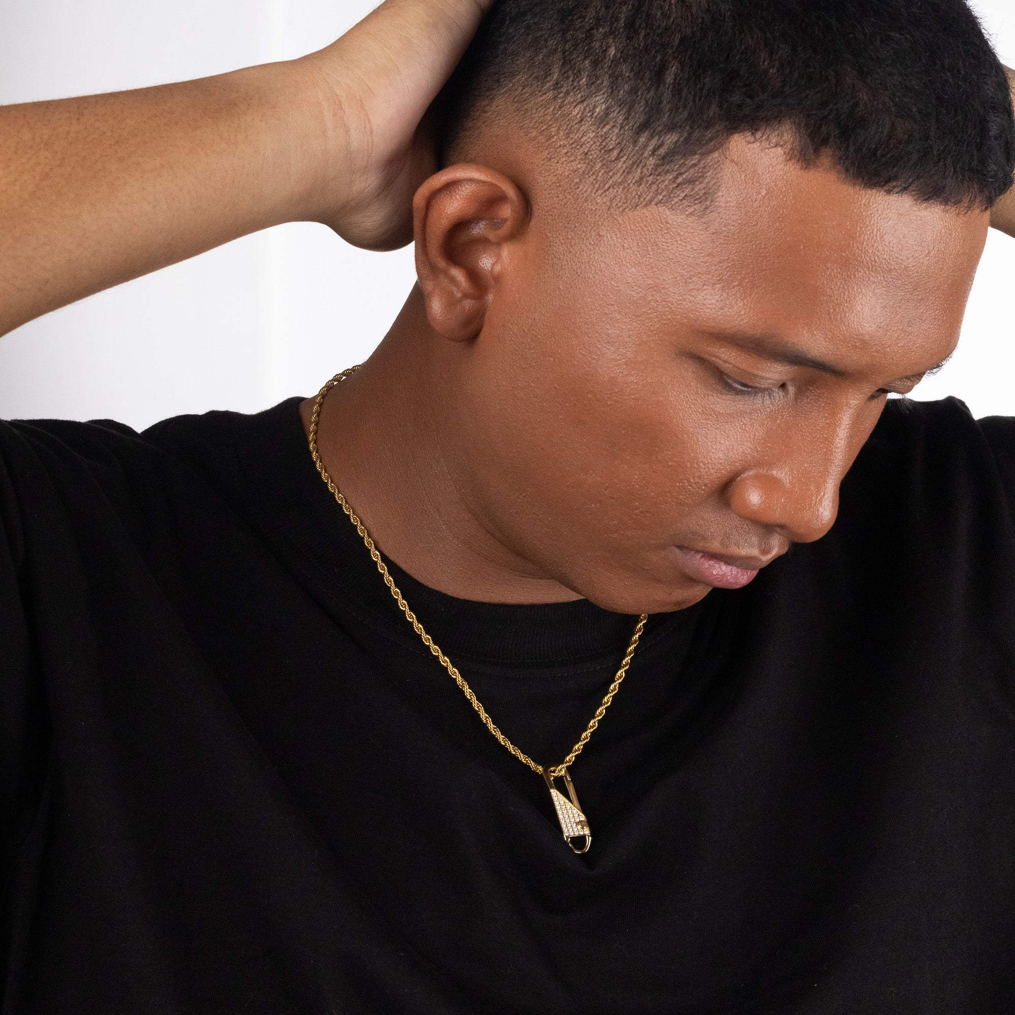 Iced Pin Pendant - Gold