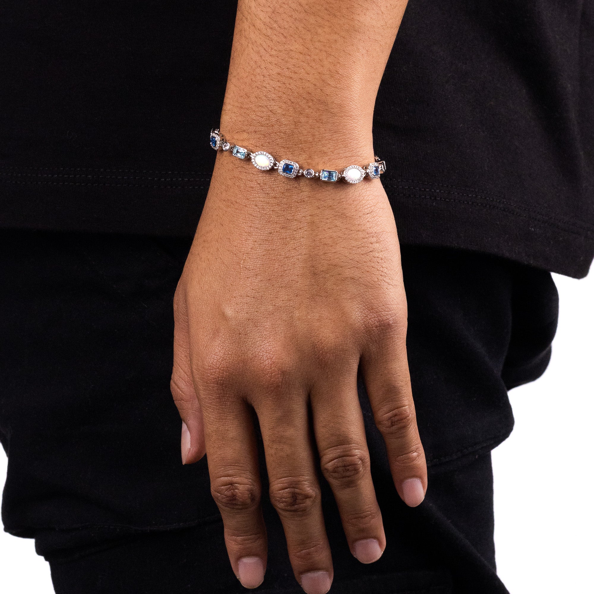 Blue and Opal Gemstone Bracelet